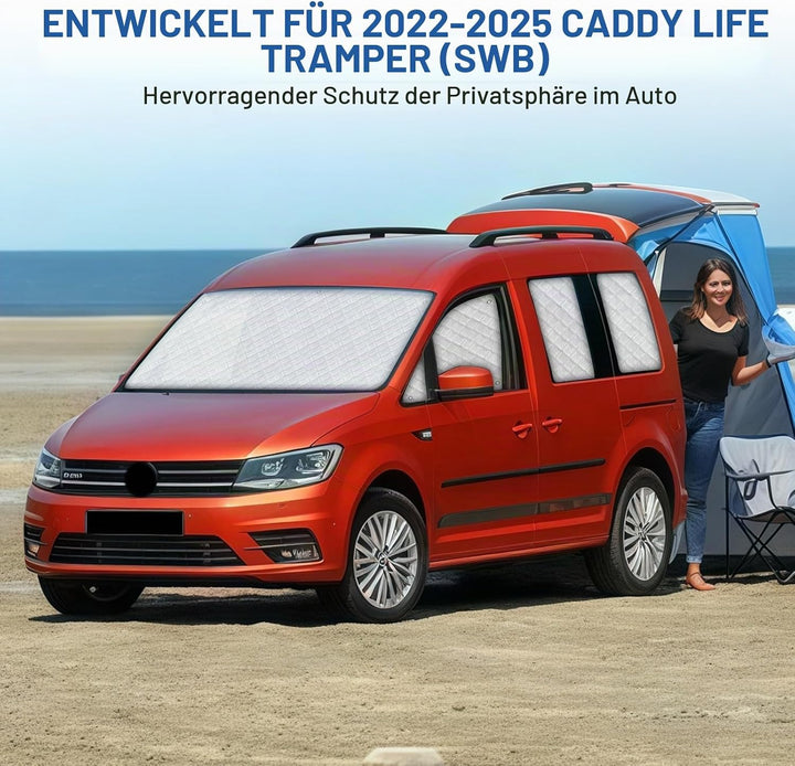 Thermomatte Fahrerhaus Innen Kompatibel mit 2022-2025 Caddy Life Tramper,10PCS SWB Faltbare Sonnensc