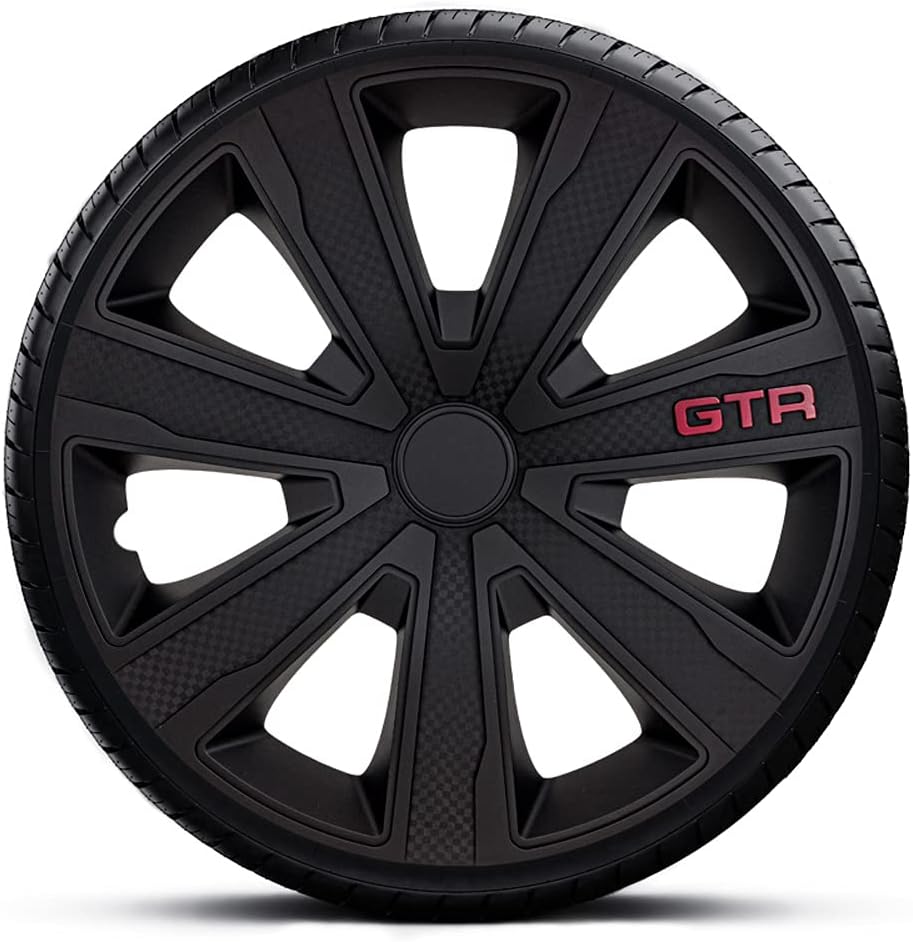 J-Tec Satz Radzierblenden GTR Karbon 15-Zoll Schwarz Schwarz 15-inch, Schwarz 15-inch