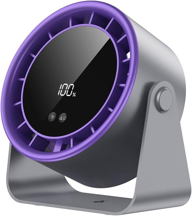 Timiyou Leiser Turbo Tischventilator mit Digitalem LED-Display, 100-stufig einstellbar & 360° neigba