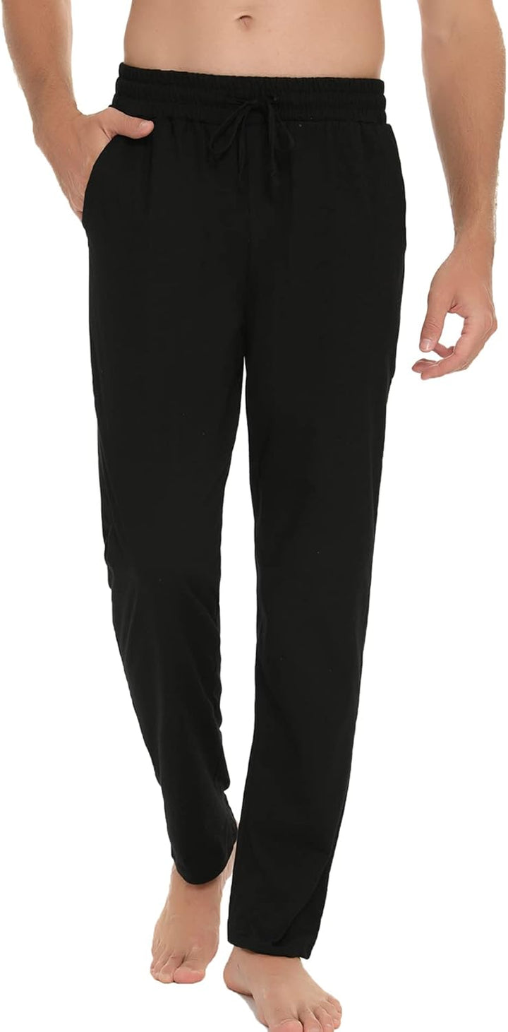 Litherday Schlafanzughose Herren Lang Pyjamahose 100% Baumwolle Nachtwäsche hose Unifarbene Freizeit