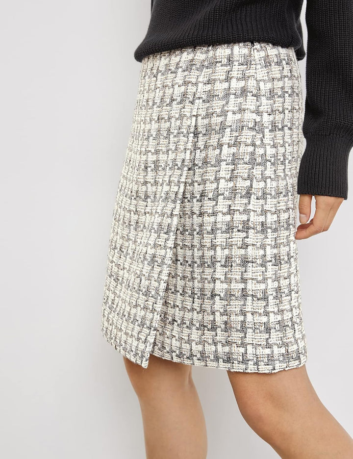 Taifun Damen Rock 42 Offwhite Gemustert, 42 Offwhite Gemustert