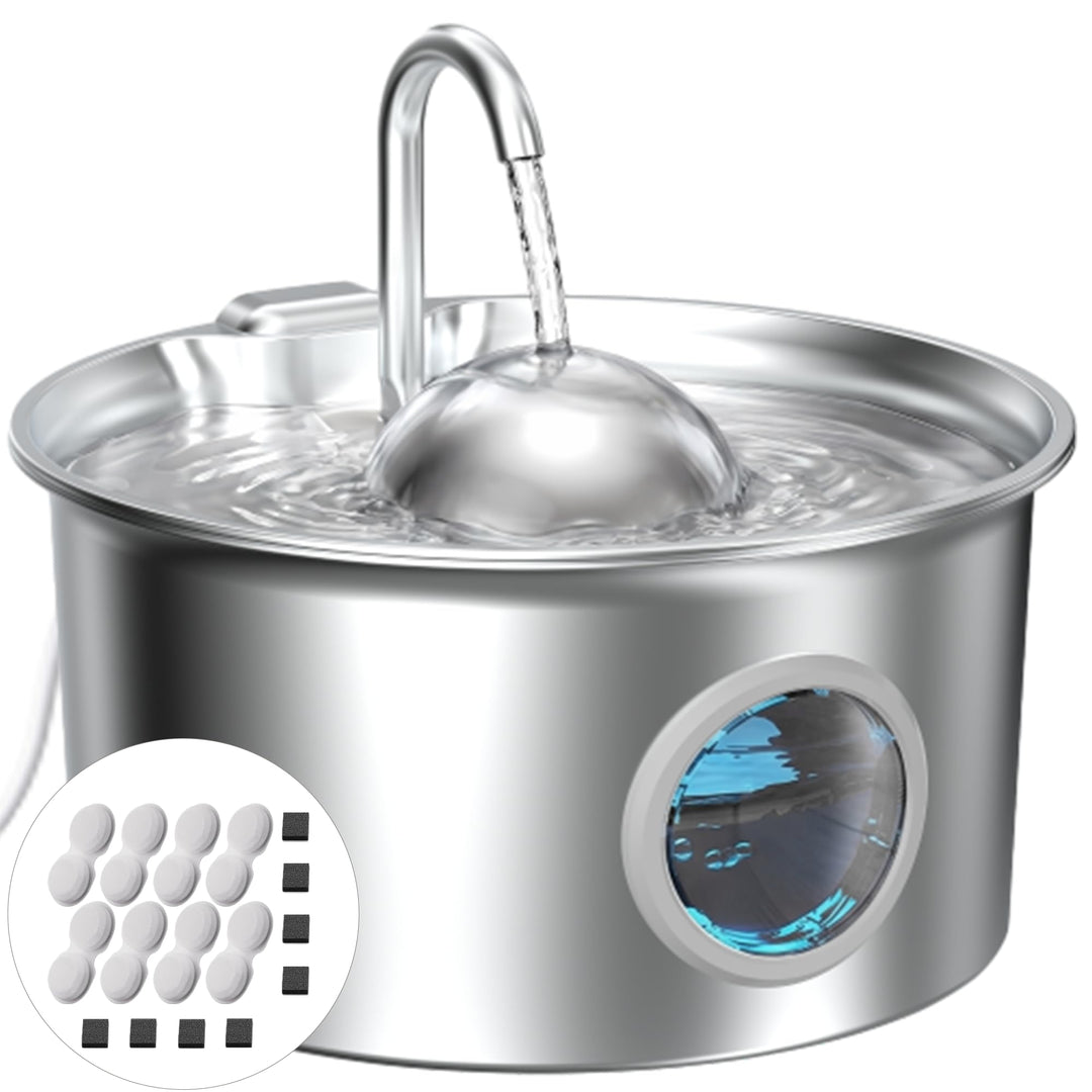 Trinkbrunnen für Katze Edelstahl Katzen Wasserbrunnen: Katzenbrunnen für Katzen Automatic - 2.6L Kat