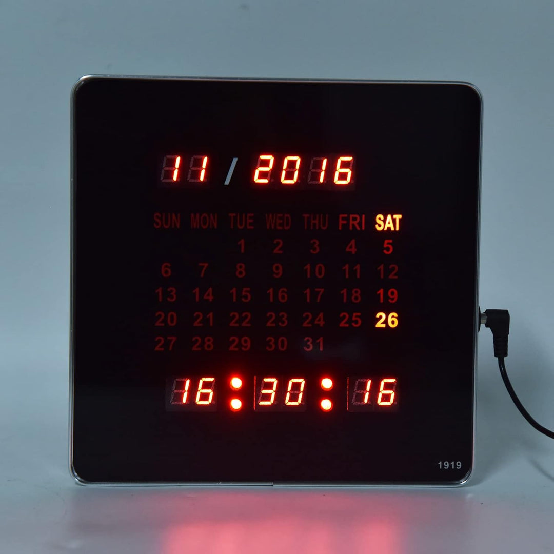 Focket Digitale Wanduhr, 7,87 Zoll Ewiger Kalender, Grosse Anzeige, Digitale Uhr, Batteriebetriebene