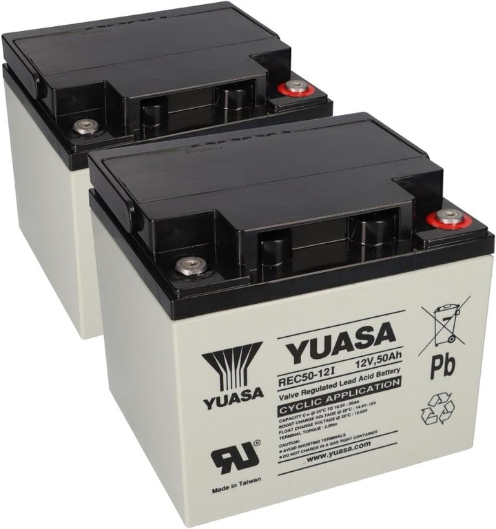 2X AGM 12V / 50Ah Blei-Akku - REC50-12I Zyklenfest kompatibel MP50-12C, 12LCP-50, WP50-12NE AKKUman