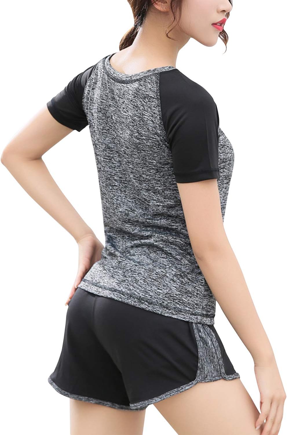 ODWTMRK Jogginganzug Damen Trainingsanzug Sets Yoga Kleidung Anzug 5er-Set Sportbekleidung Laufbekle