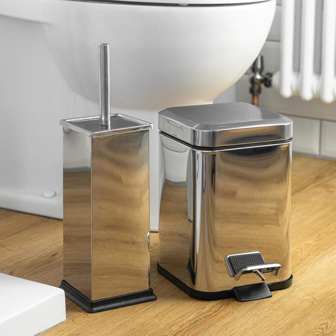Harbour Housewares Square Badezimmerpedalbehälter - 3L - Chrom