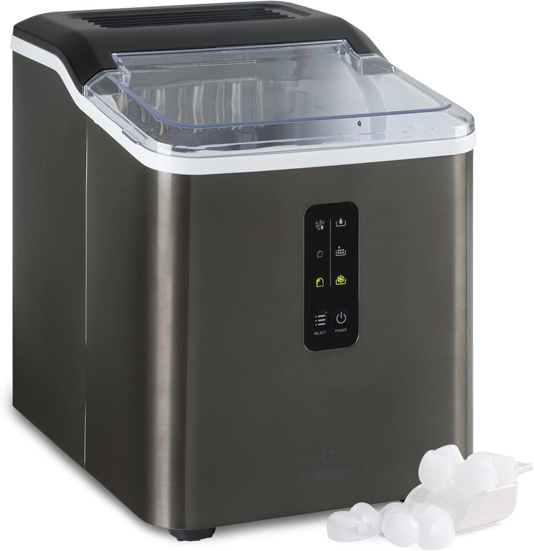 Klarstein Eiswürfelmaschine für Zuhause Camping Gastro, Schnelle Mini Eiswürfelmaschine Klein, Profi