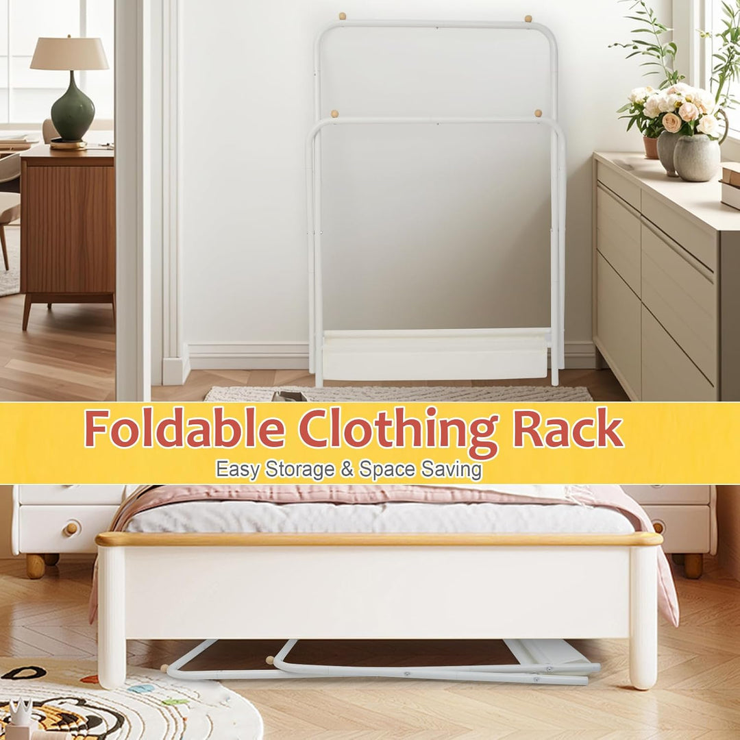 YGJT Kinder Kleiderständer, Garderobe mit Ablage & Kleiderstange für Kinderzimmer, Mädchenzimmer & S