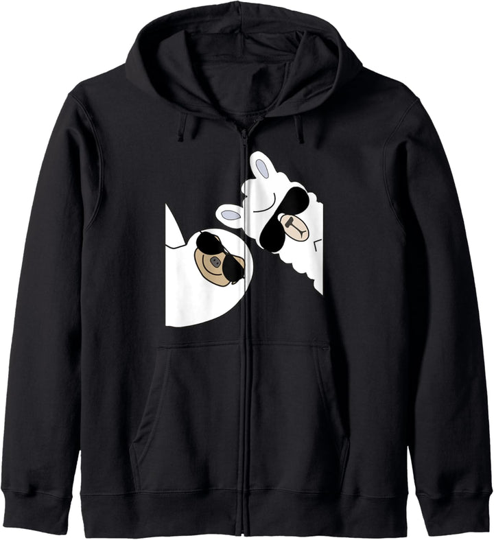 FUN FAULTIER MIT LAMA ALPAKA Kapuzenjacke