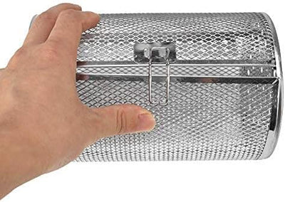 Edelstahl Rotisserie Grill Roaster Trommel Ofenkorb Backformen Ofen Braten Drehmuttern Bohnen Erdnus