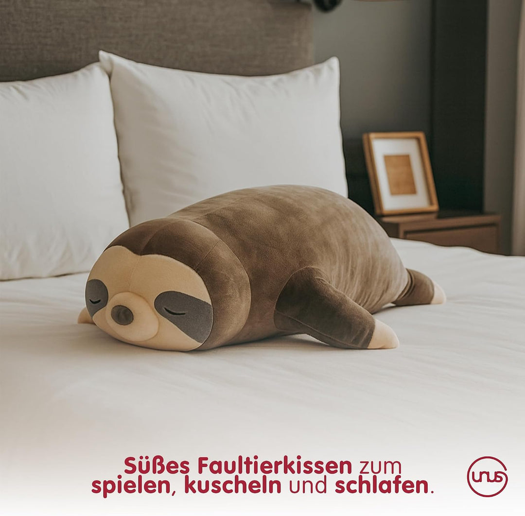UNUS Seitenschläferkissen Stillkissen Lagerungskissen Faultier Kissen aus Baumwolle, für Kinder Deko
