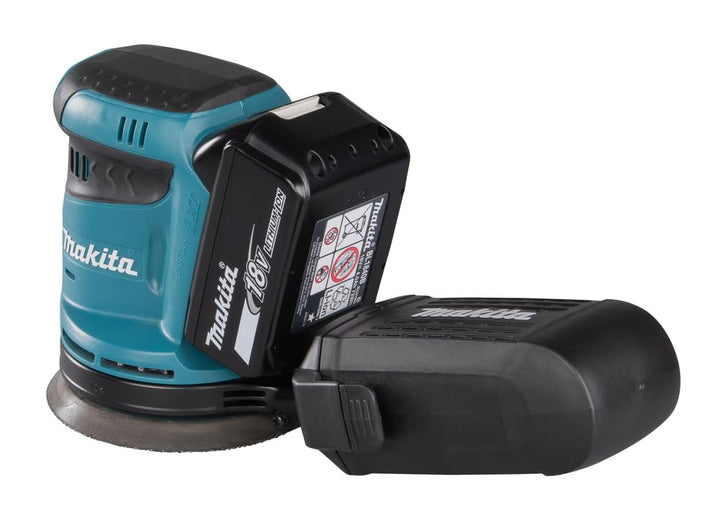 Makita DBO180ZJ Exzenterschleifer 18 V Makpac - ohne Akku und Ladegerät, Blau, Silber, 125 mm