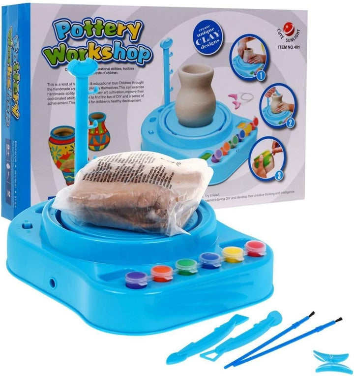 BSD Elektrische Töpferscheibe, Töpferscheibe für Kinder, Töpferwerkstatt, Töpferscheibe mit Lehm und