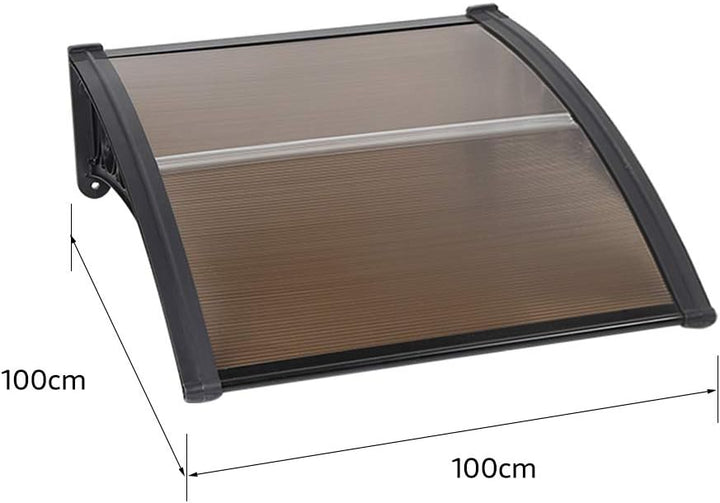 Vordach für Haustür, Überdachung Haustür aus Aluminium und Kompletten Polycarbonat-Hohlkammerplatte,