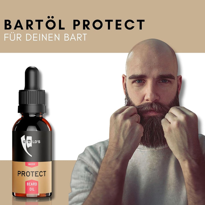 GØLD´s Bartöl Herren Protect aus Arganöl I 6 Monate Vorteilspack I Bartöl für weichen Bart I Bart Öl