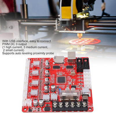 Mainboard-Modul mit PWM-Ausgang, 3D-Drucker-Motherboard für Anet A8 PLUS, USB-Schnittstelle, 12‑24 V