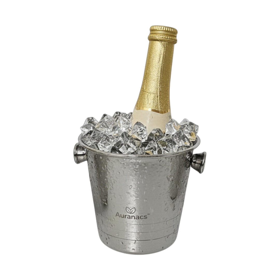 Trento | Luxuriöser Piccolo-Sektkühler | Spiegelpolierter Premium-Edelstahl | Ø 11 cm | Höhe 10 cm |