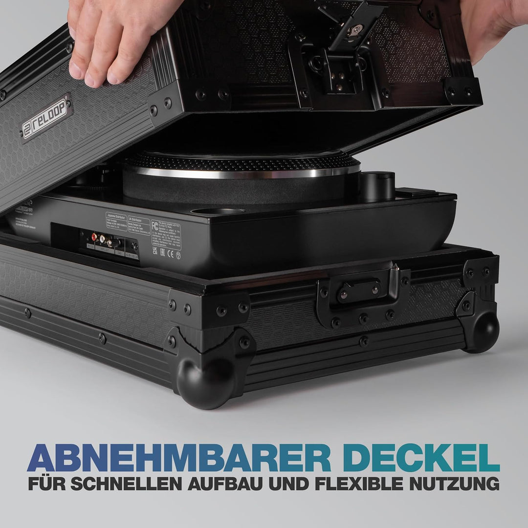 Reloop Premium RP-7 Turntable Case - Robuste Konstruktion mit kratzfester Hexa-Oberfläche in mattem