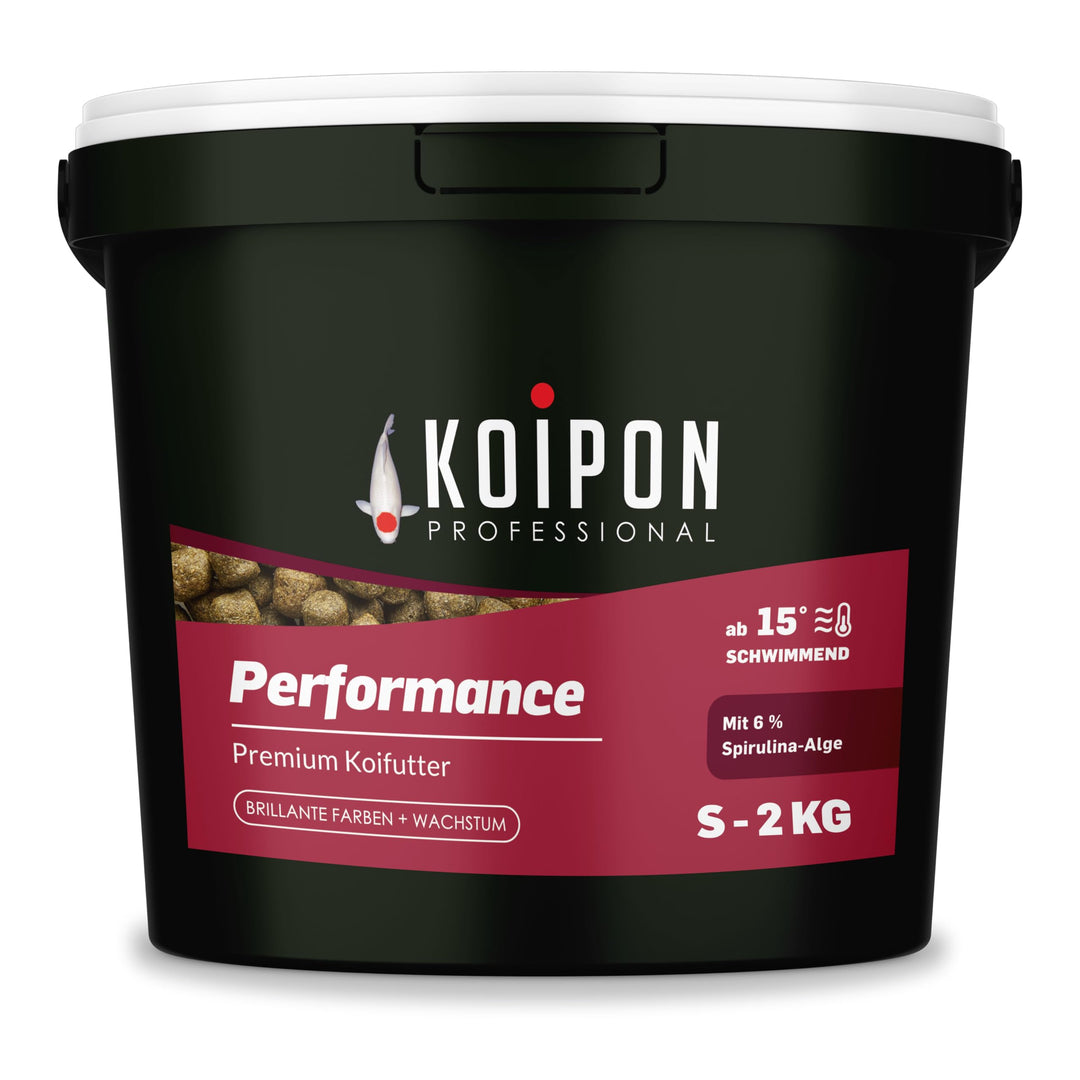 KOIPON Performance 2 kg Koifutter Sommer für Farbe, schwimmend, 6% Spirulina, Teichfutter 3 mm Pelle