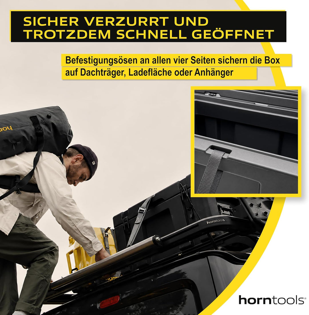 horntools Transportbox - Wasserdichte Reisebox - Lagerbox Stapelbar - 3,6mm dickes Polyethylen - Sic