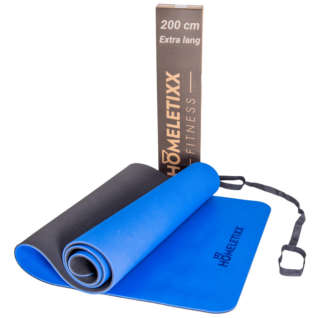 premium Fitnessmatte rutschfest 200cm lang - Sportmatte Yogamatte Gymnastikmatte umweltfreundlich -