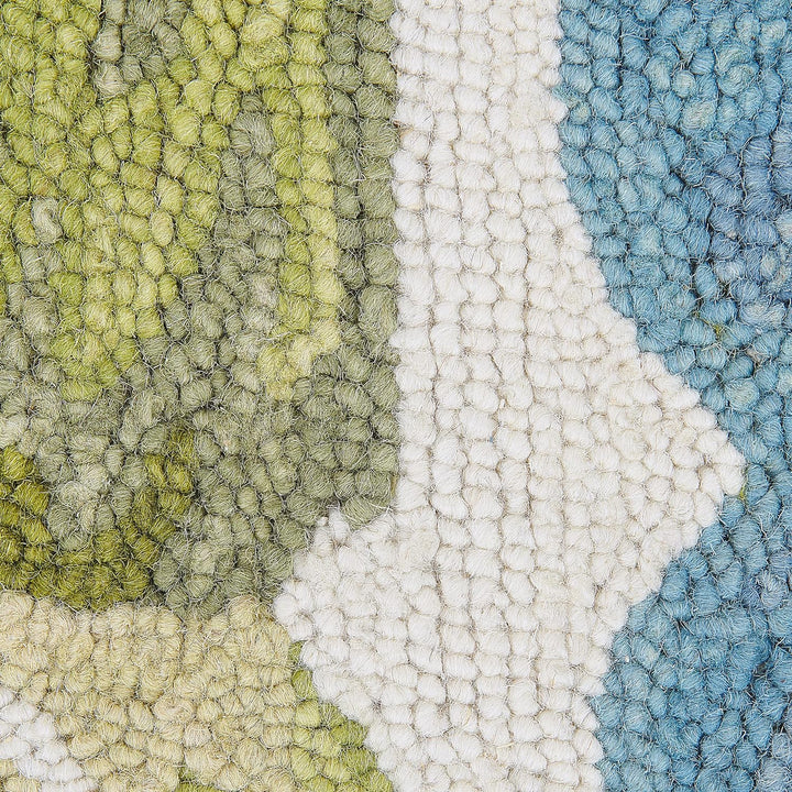Teppich Wolle bunt Blattmuster 140 x 200 cm handgetuftet Boho Rustikal Kinik