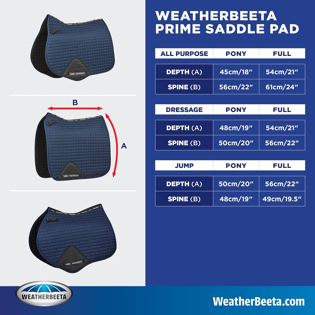 Weatherbeeta Prime Allzweck-Sattelkissen 1000746 - Navy Full Size Kastanie, Full Size Kastanie