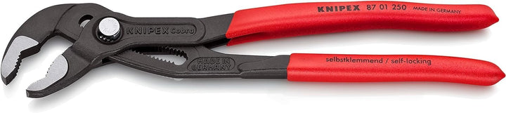 KNIPEX Cobra, Wasserpumpenzange | Rohrzange, Chrom-Vanadium, atramentiert, 250 mm (SB-Karte/Blister)