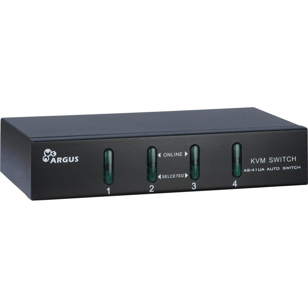 Inter-Tech 88887169 IPC KVM Switch AS-41UA VGA, Metall