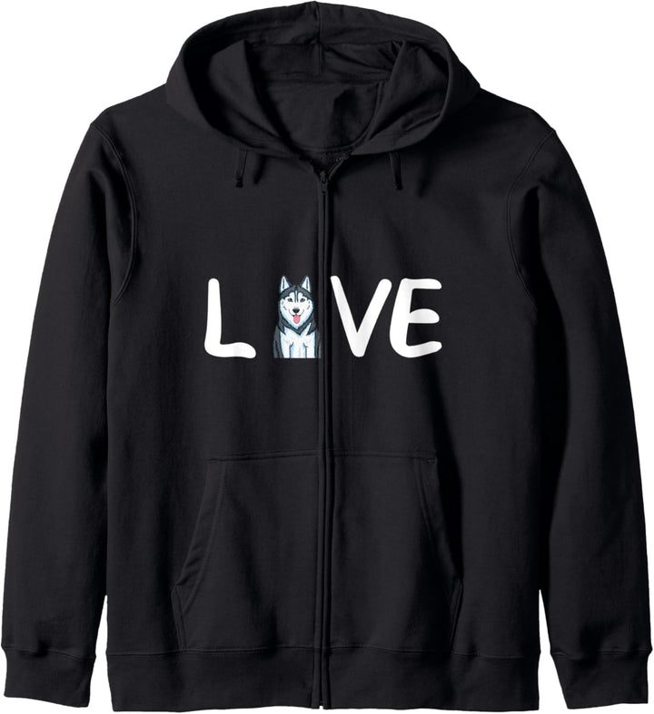 Siberian Husky Liebe Herz Siberian Husky Love Kapuzenjacke