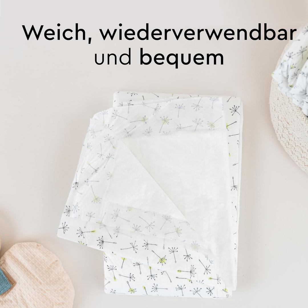 LILLYDOO hautfreundliche Baby Wickelunterlagen 60x 60 cm, 50 Stück (5x10 Stück), Weich, Ohne Parfüme