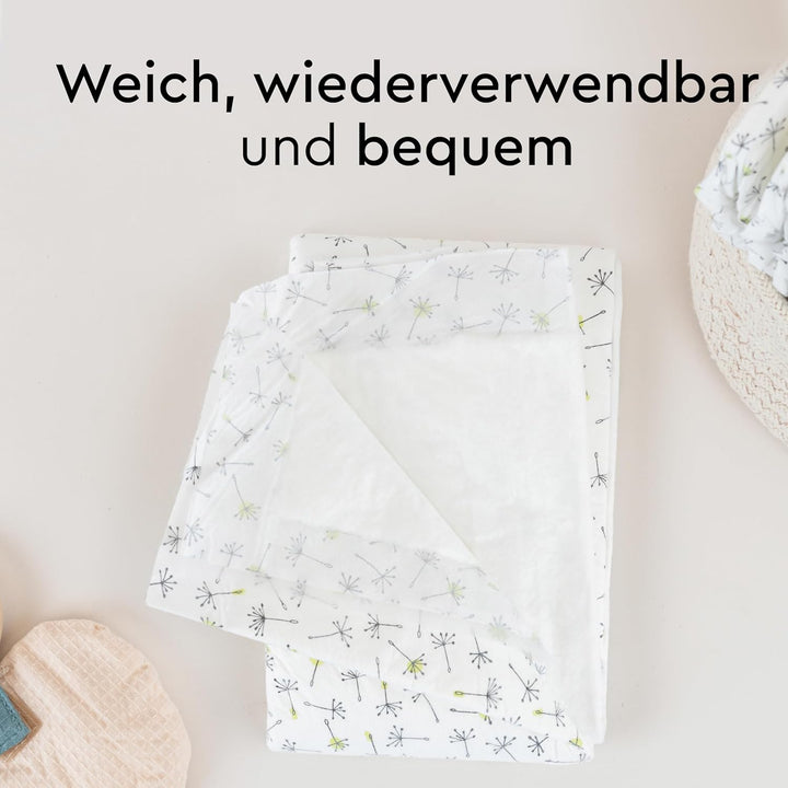 LILLYDOO hautfreundliche Baby Wickelunterlagen 60x 60 cm, 50 Stück (5x10 Stück), Weich, Ohne Parfüme