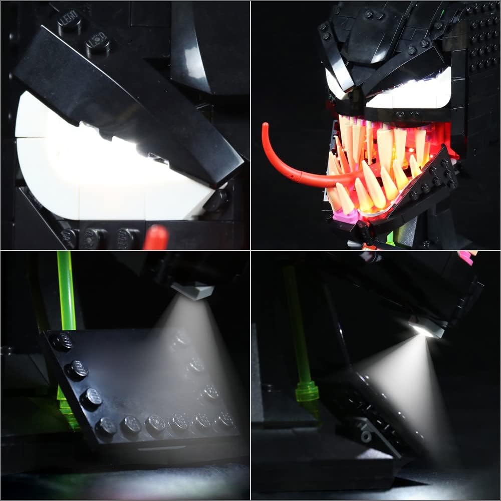Led Beleuchtungsset für Lego Marvel Spider-Man Venom Maske,Dekorations Licht-Set für Lego 76187 Veno