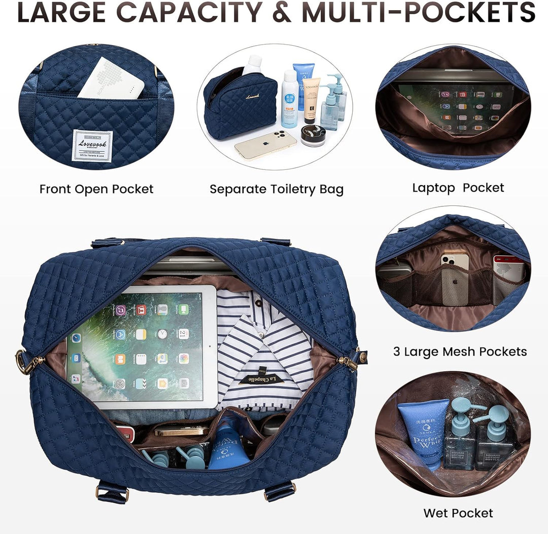 LOVEVOOK Reisetasche Sporttasche Damen Gross Handgepäck Tasche mit Kulturbeutel Weekender Travel Duf