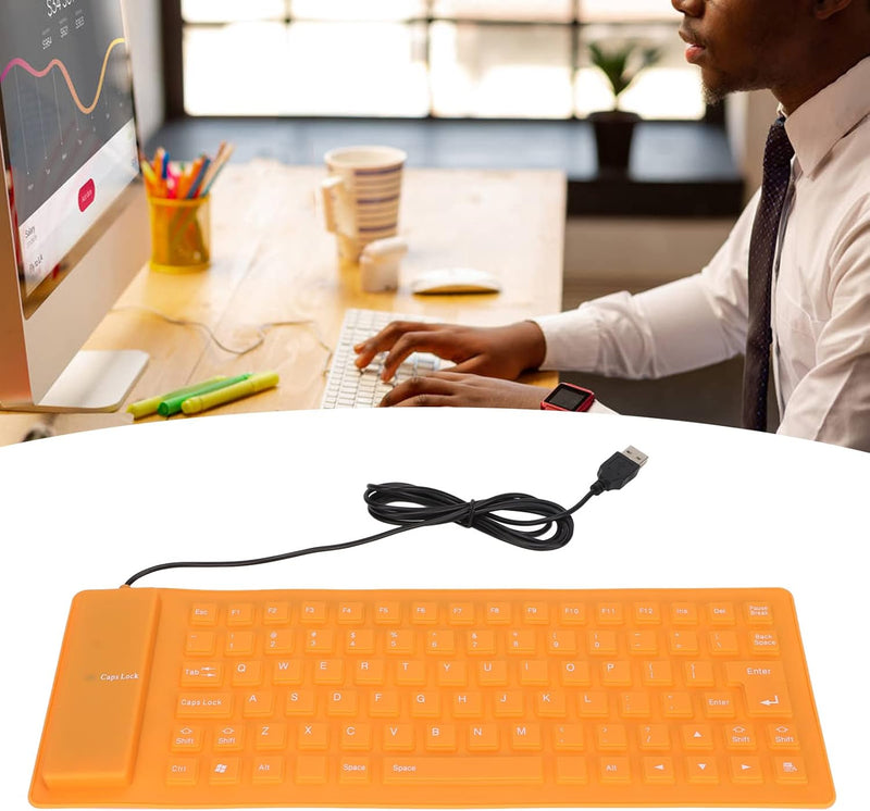 Annadue Leise Klappbare Gaming Tastatur, 85 Tasten Kabelgebundene USB Tastatur, Wasser und Staubabwe