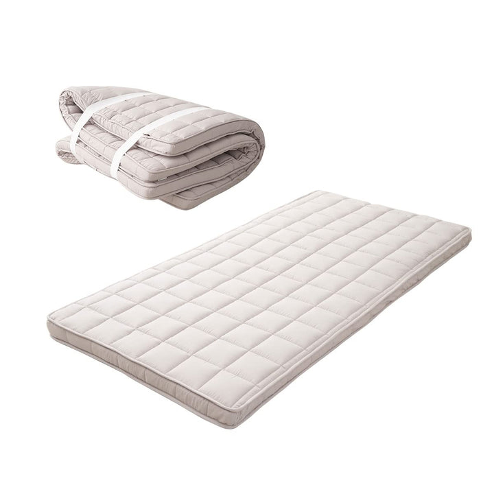 EMOOR Japanische Gepolsterte Futon-Matratze Machi 140 x 202 cm Grau, Zwickel Faltbar Verstaubar Elas