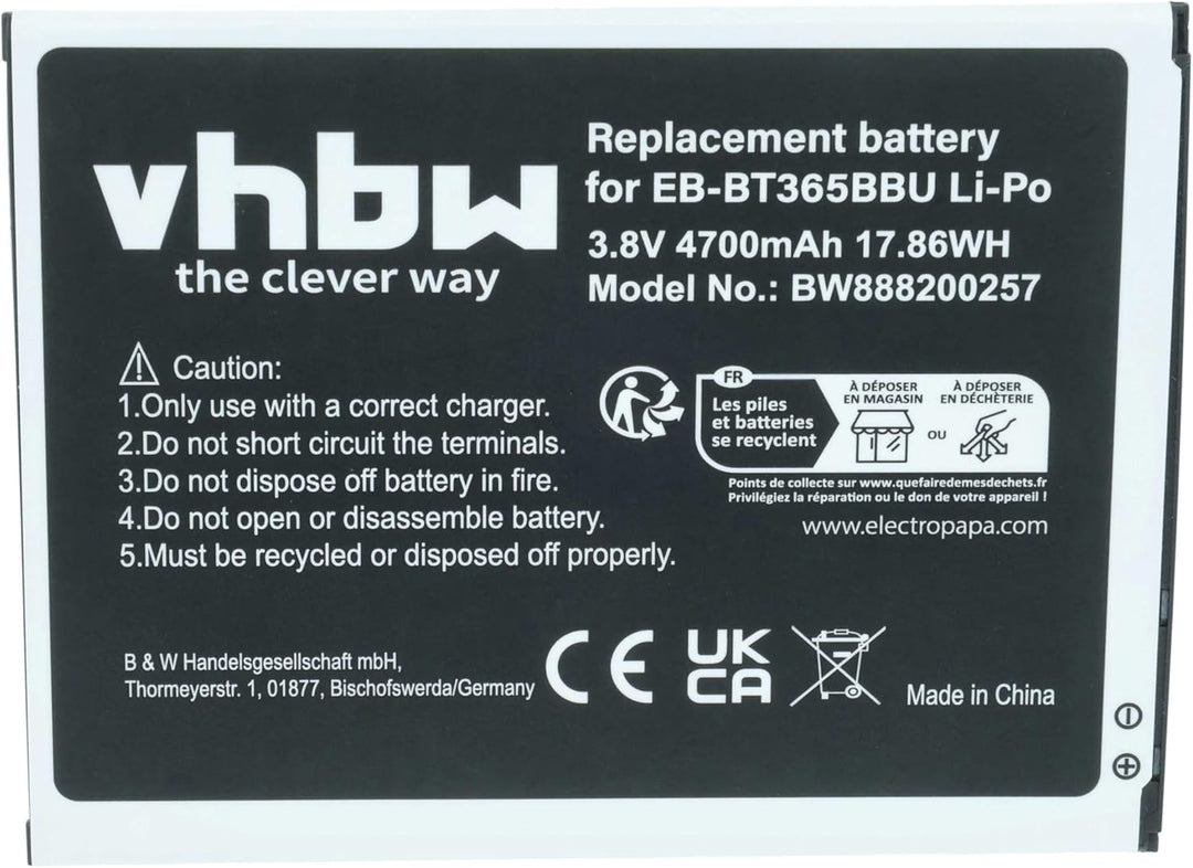 vhbw 1x Akku kompatibel mit Samsung Galaxy Tab SM-T360UD, SM-T365, SM-T365F0, SM-T390, SM-T390N, SM-