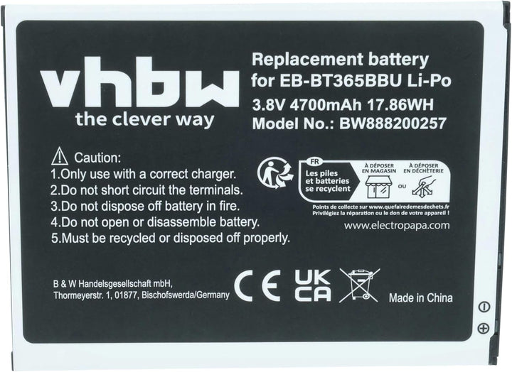 vhbw 1x Akku kompatibel mit Samsung Galaxy Tab SM-T360UD, SM-T365, SM-T365F0, SM-T390, SM-T390N, SM-