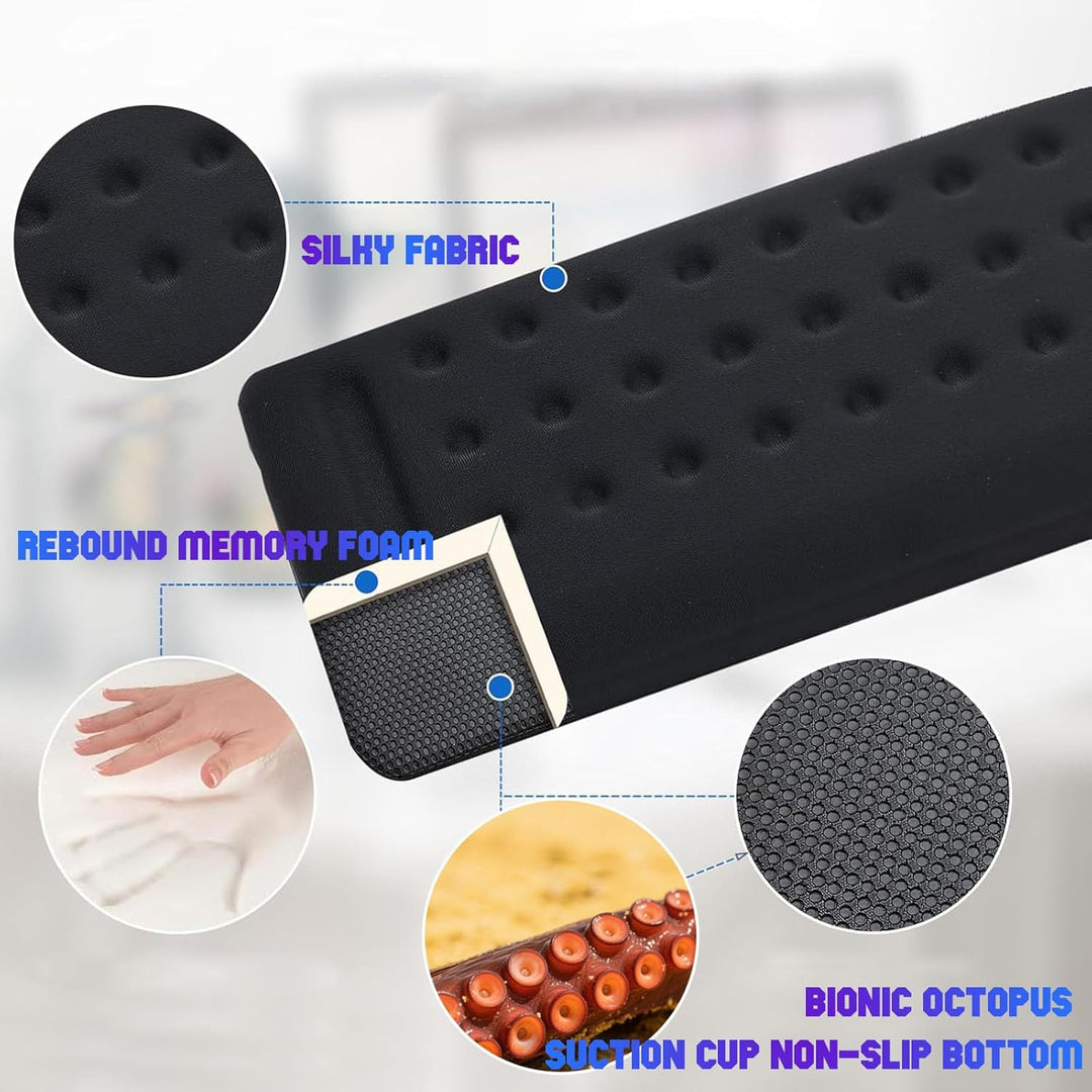 2 Stück L-Förmige Handballenauflage Tastatur, Memory-Schaum Armauflage Schreibtisch, Ergonomisches W