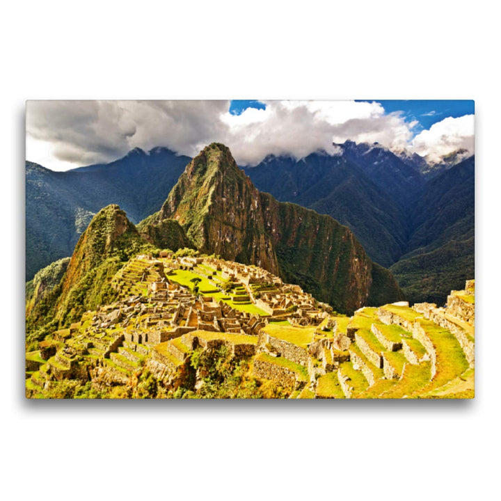 Premium Textil-Leinwand 75 x 50 cm Quer-Format Macchu Picchu | Wandbild, HD-Bild auf Keilrahmen, Fer