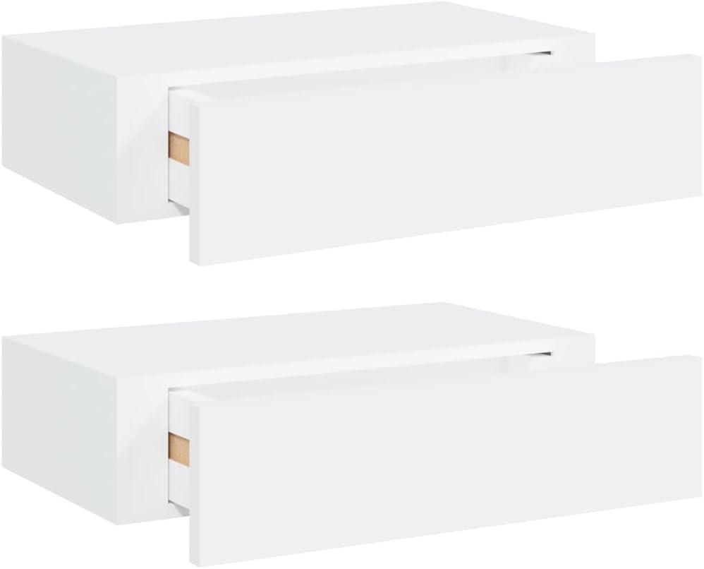 Schubladenregal 40x23,5x10 cm 2 Pcs 40x23,5x10 cm MDF, Metall Weiss Wandschrank Mit Schublade Mit Sc