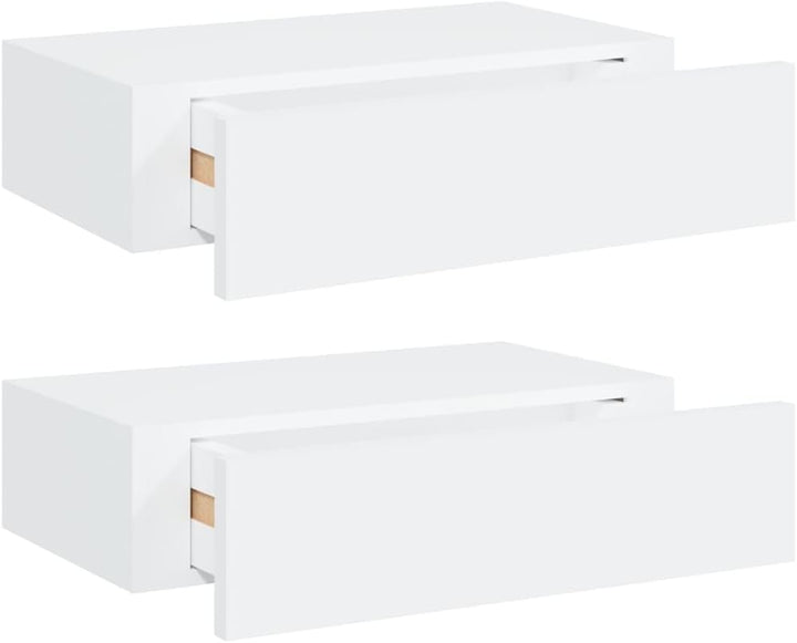 Schubladenregal 40x23,5x10 cm 2 Pcs 40x23,5x10 cm MDF, Metall Weiss Wandschrank Mit Schublade Mit Sc