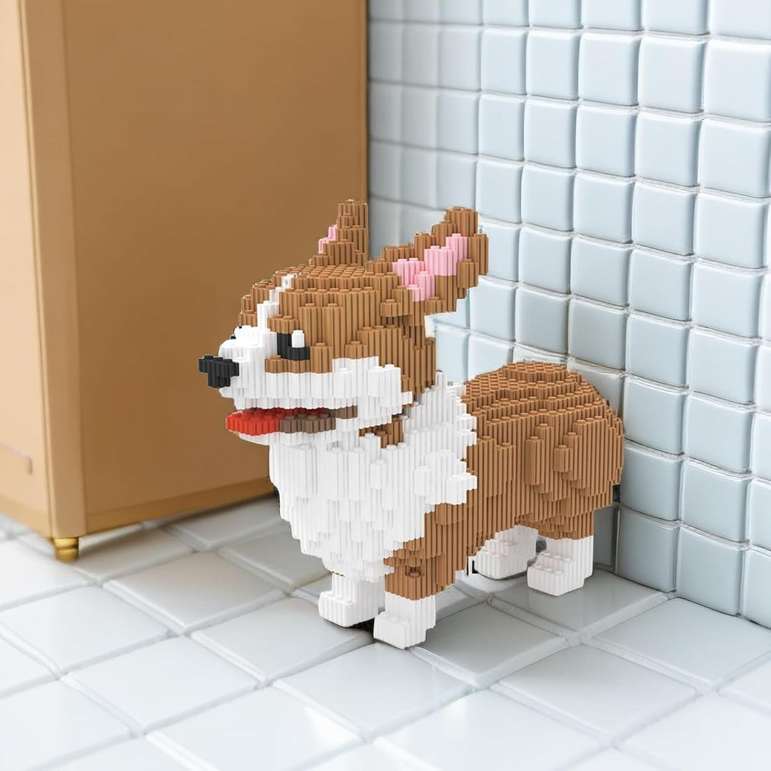 Larcele Corgi Hund Bausteine Spielzeug Bricks Tier Bauen Bauklötze,3274 Stücke KLJM-02 Mehrweg (Gros
