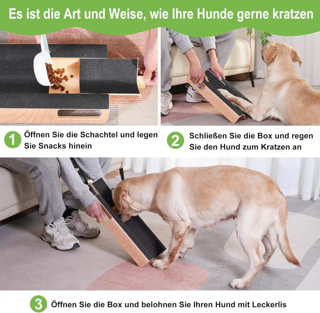 M-förmiges Hundekratzpad für Nägel mit Leckerli-Box, Hundenagel-Kratzbrett, Hundenagelfeilenspielzeu