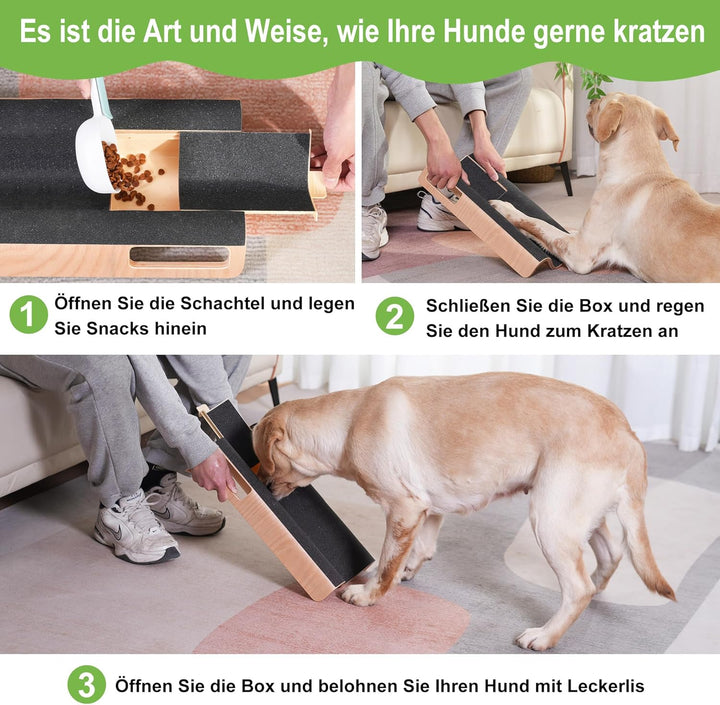 M-förmiges Hundekratzpad für Nägel mit Leckerli-Box, Hundenagel-Kratzbrett, Hundenagelfeilenspielzeu