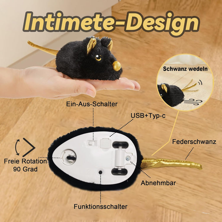 Vealind Katzenspielzeug Elektrisch Spielmaus, Katzenspielzeug Mäuse Spielmäuse für Katze mit Umzug U