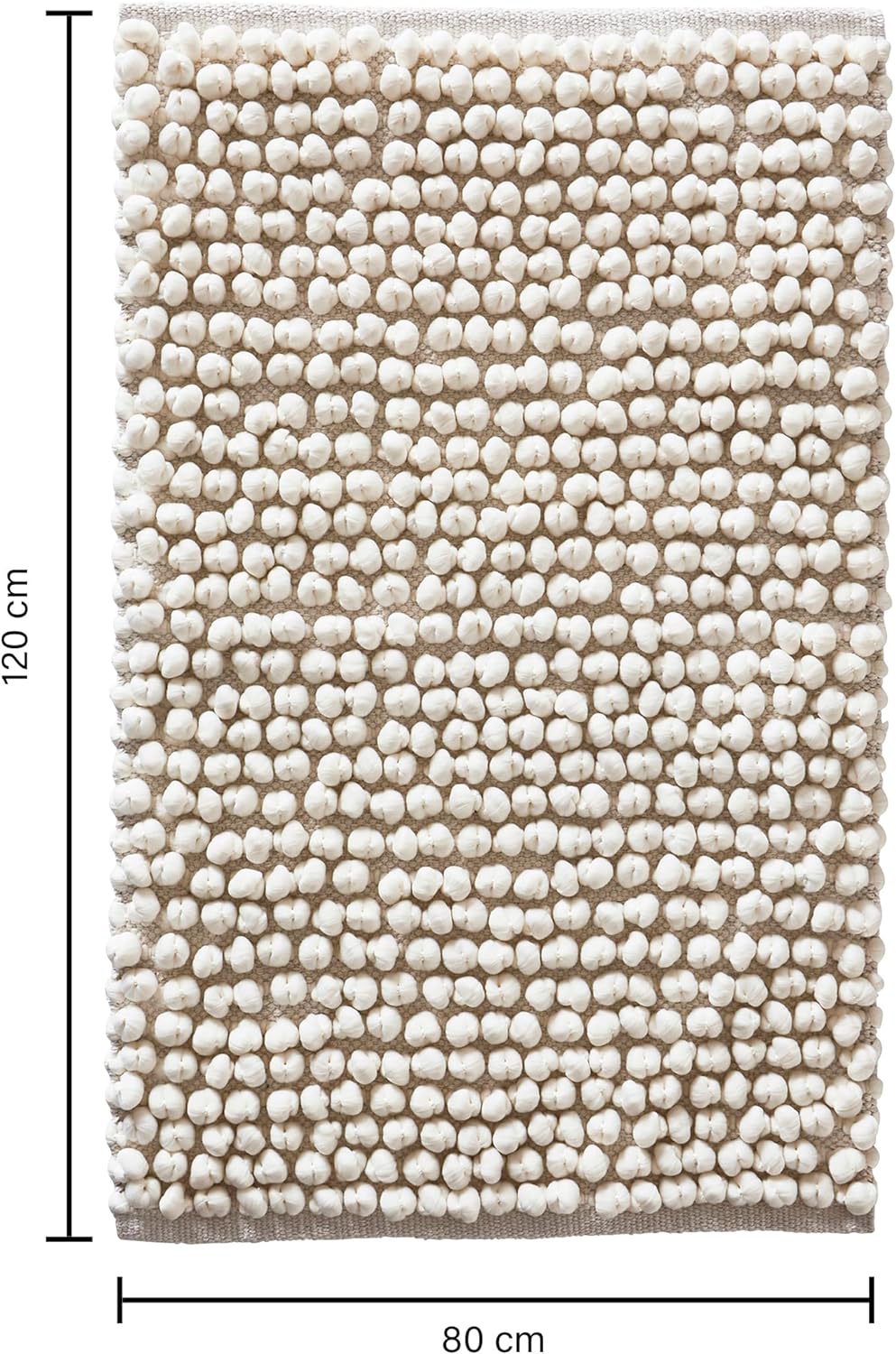 JOTEX Popcorn Badteppich, Weiss, 80x120 cm Weiss 80X120, Weiss 80X120