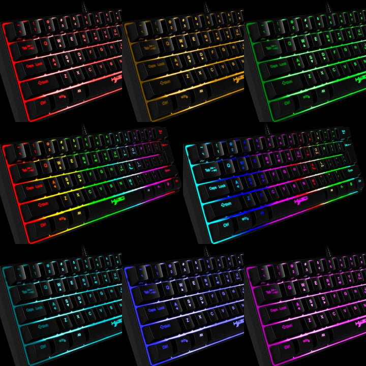 KUIYN 60% kabelgebundene kompakte Gaming-Tastatur 61 Tasten 11 Full Key RGB-Hintergrundbeleuchtungse