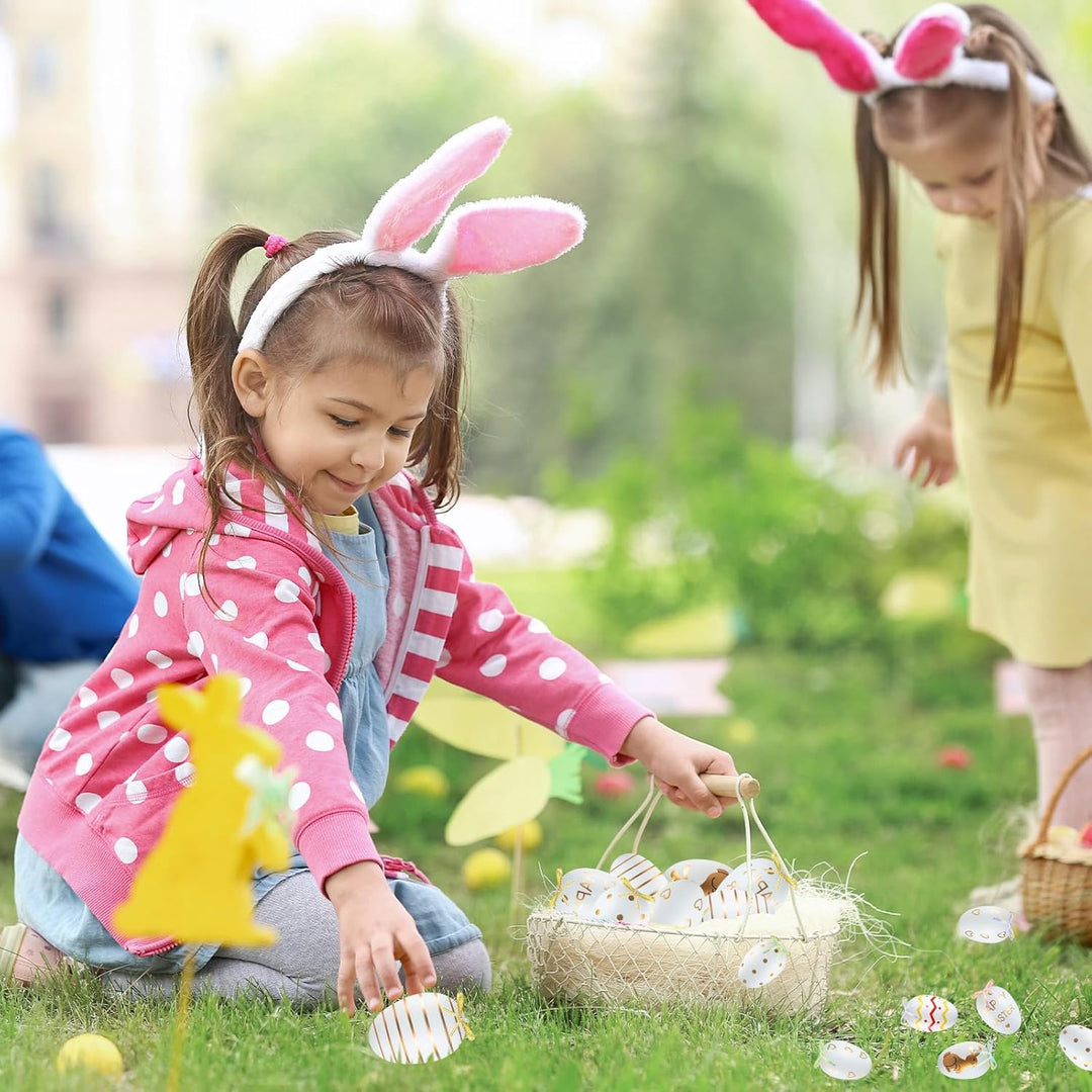 Ruibinlee 40 Stück Ostereier zum Aufhängen,Bunte Ostereier Plastik,Hängdeko für Ostern,Plastik Eier