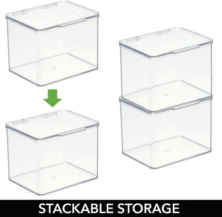 mDesign Küchen Organizer – stapelbare Vorratsdosen für Küchenregal und Vorratskammer – Kühlschrankbo